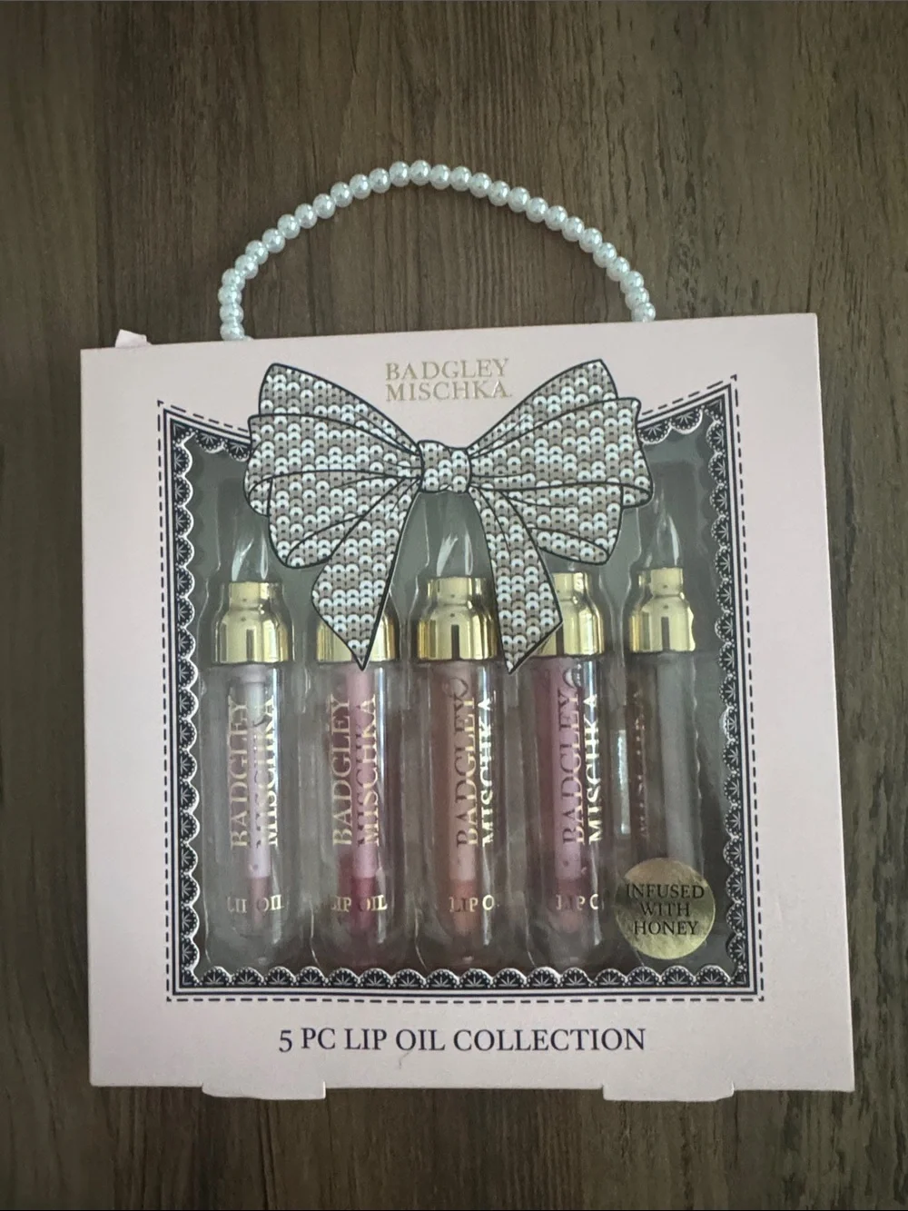 Badgley Mischka 5-Pc Lip Oil Set in Pink and Clear Glosses